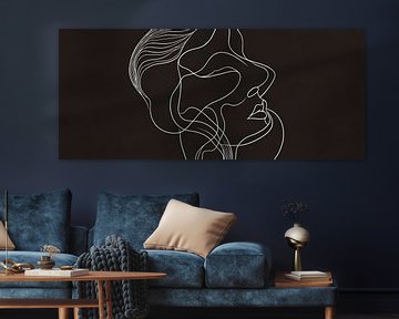 Minimalistische lijntekening van een vrouw van Poster Art Shop