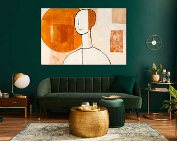 Minimalist portrait with colour circle by Poster Art Shop