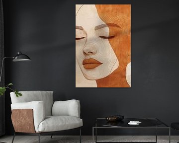Lines of Serenity Portrait in Earthy Tones by Eva Lee