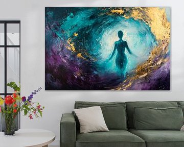 Figure mystique dans une explosion de couleurs - Abstrait sur Poster Art Shop