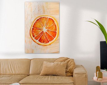 Oranje schijf voor lichte penseelstreken van Poster Art Shop