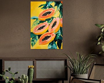 Papajahelften op een heldere achtergrond van Poster Art Shop