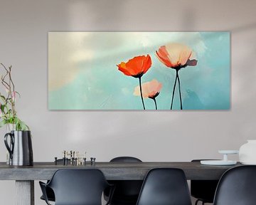 Klaprozen in zachte kleuren - fantastisch mooi van Poster Art Shop