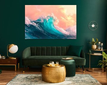 Huge wave in a gentle play of light by Poster Art Shop