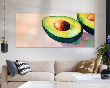 Reife Avocados in lebendigem Aquarell von Poster Art Shop