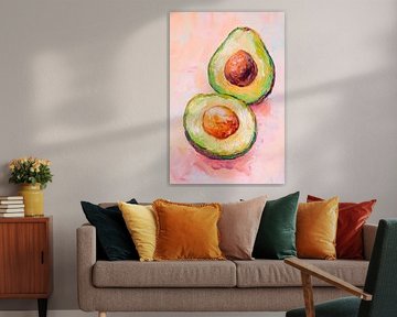 Reife Avocadohälften in sanften Farben von Poster Art Shop