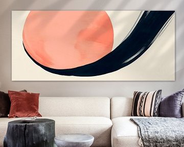 Point rouge avec ligne noire - Abstrait sur Poster Art Shop