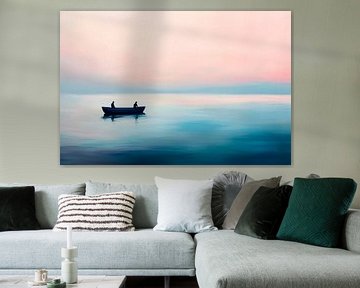 Calm on the water - boat in the fog by Poster Art Shop