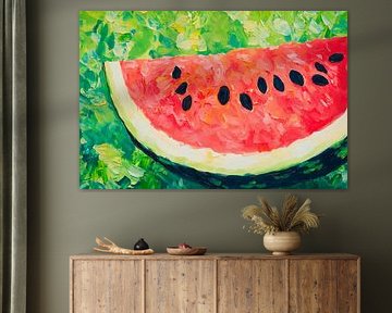 Saftige Wassermelone in leuchtenden Farben von Poster Art Shop