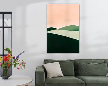 Douces collines aux couleurs pastel - Abstrait sur Poster Art Shop