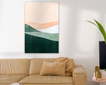 Glooiende heuvels met pastelkleuren van Poster Art Shop