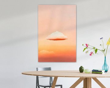 Gentle cloud in the sunset - Minimalist by Poster Art Shop