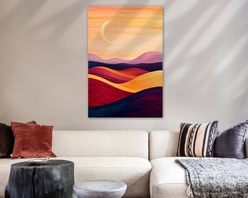 Zachte golven in het avondlicht - Abstract van Poster Art Shop