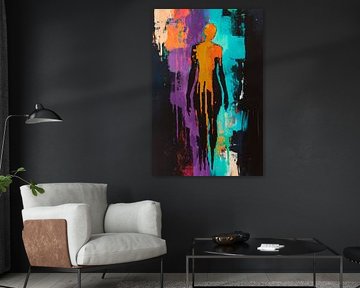 Iridescent silhouette on a play of colours by Poster Art Shop