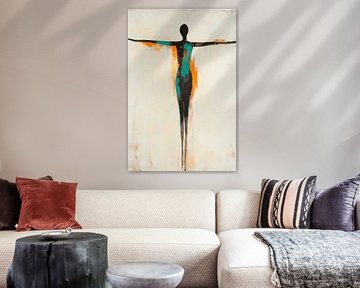 Schaduwfiguur in levendige kleuren van Poster Art Shop