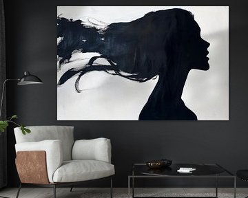Simple silhouette with flowing hair by Poster Art Shop