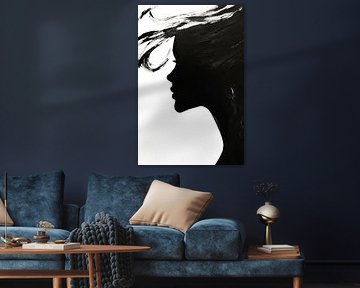 Black and white portrait of a woman - elegance by Poster Art Shop