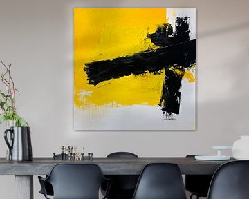 Ligne noire sur jaune vif sur Poster Art Shop