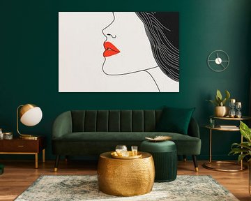 Séductive portrait of a woman - Minimalist by Poster Art Shop