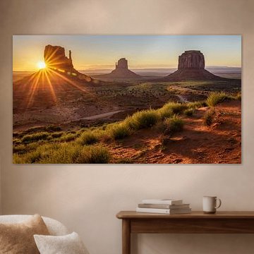 Lever de soleil à Monument Valley sur Edwin Mooijaart