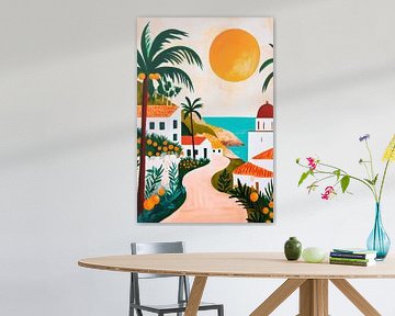 Coucher de soleil sur la côte méditerranéenne sur Poster Art Shop