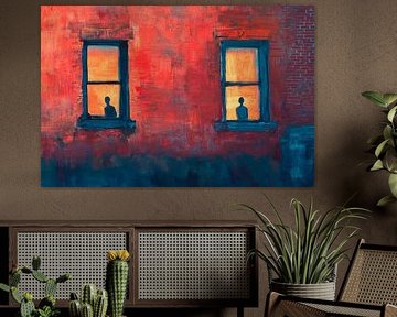 Des fenêtres d'ambiance avec des ombres chinoises sur Poster Art Shop