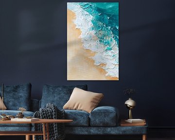 Beach edge with waves - abstract and colourful by Poster Art Shop