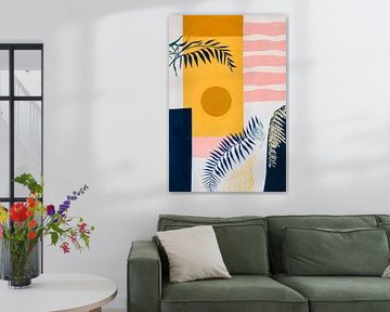 Géométrie tropicale avec des feuilles de palmier sur Poster Art Shop