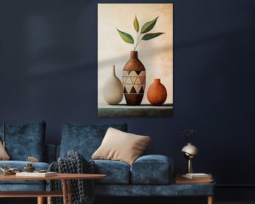 Vaasstilleven met geometrische vormen van Poster Art Shop
