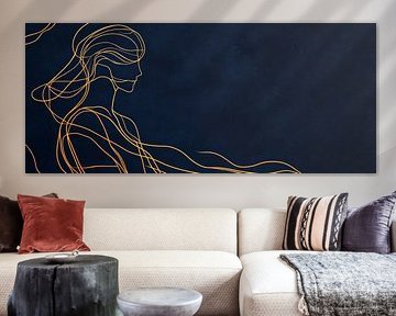 Playful lines of a woman - Minimalist by Poster Art Shop