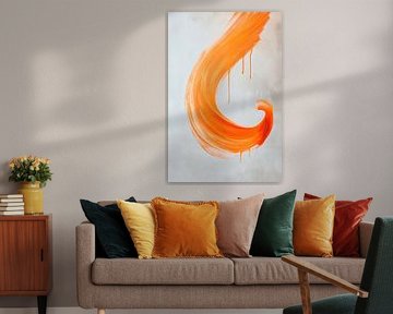 Vibrant orange tones - Abstract painting by Poster Art Shop