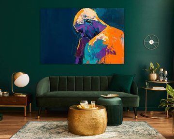 Vibrant portrait of a thoughtful man by Poster Art Shop