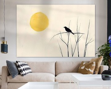 Bird in the sunset - Minimalist by Poster Art Shop