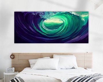 Wave movement in deep green tones by Poster Art Shop