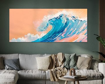 Wellenbewegung in Pastellfarben von Poster Art Shop
