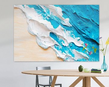 Wave refraction in blue and white - Abstract by Poster Art Shop