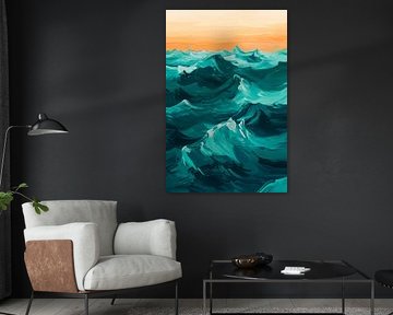 Waves of the sea in the evening light - Dynamic by Poster Art Shop