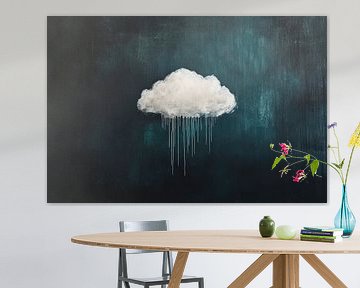 Wolkenkunst op een diepblauwe achtergrond van Poster Art Shop