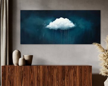 Wolkendrama in tiefem Blau – Minimalistisch von Poster Art Shop