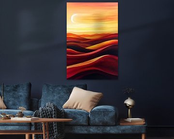 Desert landscape at sunset by Poster Art Shop