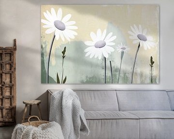 Delicate weidebloemen in pastelstijl van Poster Art Shop