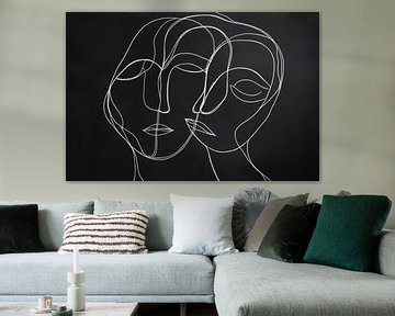 Two faces in a minimalist style by Poster Art Shop
