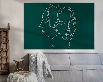 Twee gezichten in minimalistische stijl van Poster Art Shop