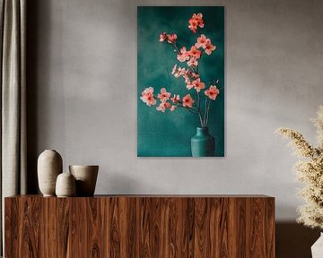 Flowering Silence in Turquoise by Color Square