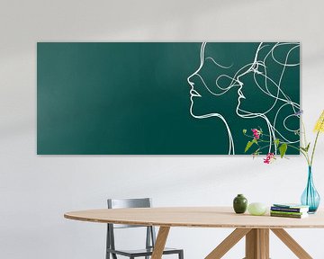 Two profile views in a minimalist line by Poster Art Shop