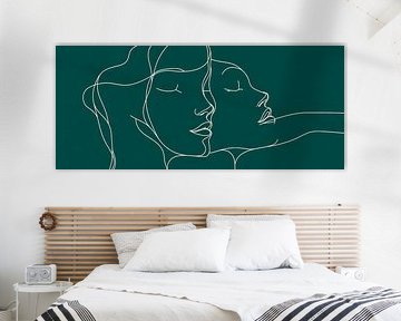 Two faces - Minimalist line by Poster Art Shop