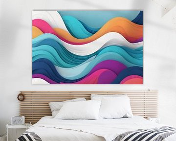 Kleurrijke abstracte oceaan golven achtergrond