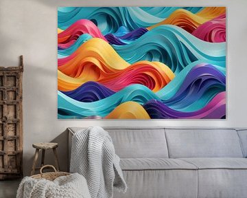 Kleurrijke abstracte oceaan golven achtergrond