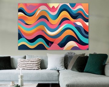 Colorful Abstract Ocean Waves Background by hisam colours