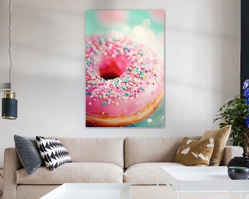 Kleurrijke donut met hagelslag - zoete verleiding van Poster Art Shop
